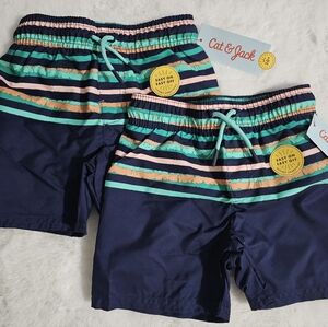 Boys 2T Cat & Jack swim shorts 2 pack NWT